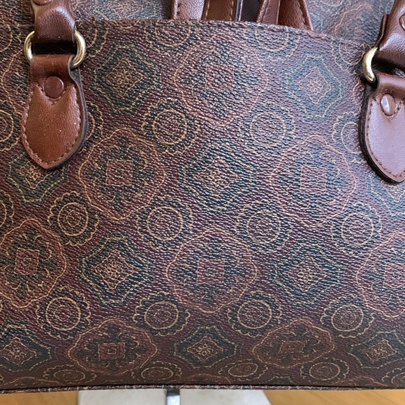 Liz Claiborne 1999 Vintage Brown Detachable Crossbody Top Handle Satchel - Picture 11 of 17